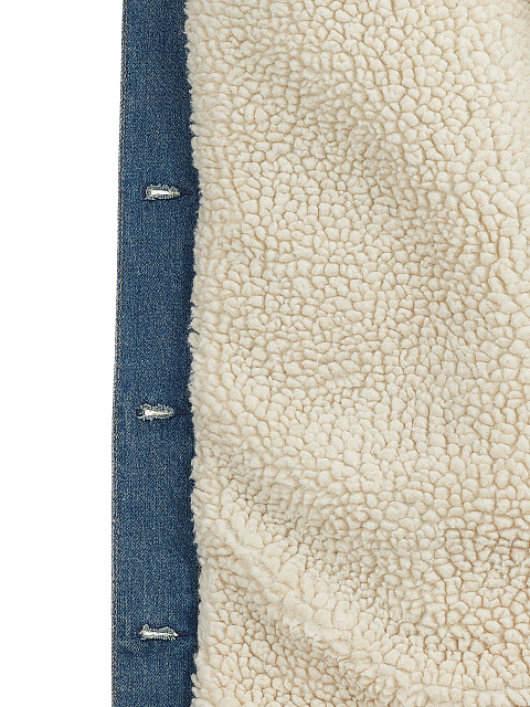 Синяя джинсовая куртка с подкладом из эко-меха, 4