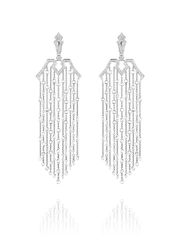 Серьги из белого золота с бриллиантами огранки «роза», 1