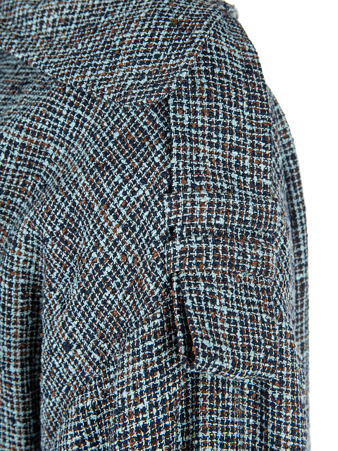 Двубортный тренч в клетку, 7