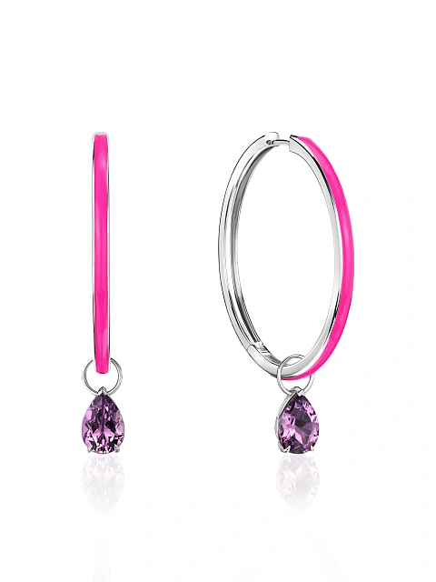 Подвеска на хупсы из белого золота с аметистом, 2