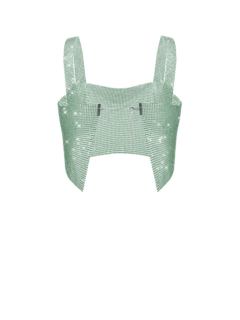 Зеленый укороченный топ со стразами, 2 Зеленый укороченный топ со стразами, 2