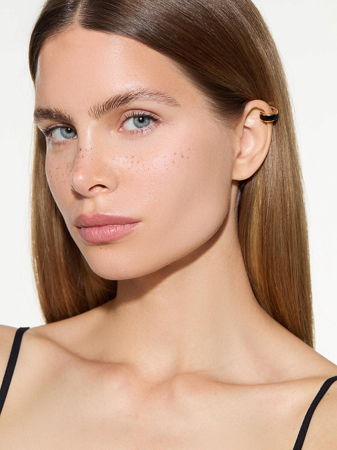 Широкий кафф из розового золота с эмалью Black Color, 2 Широкий кафф из розового золота с эмалью Black Color, 2