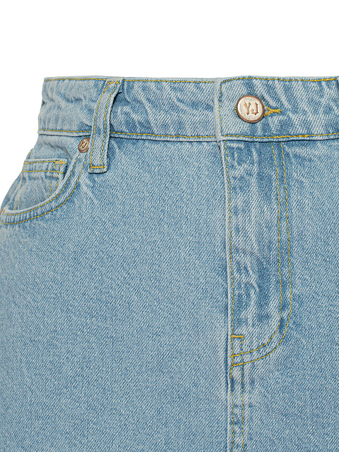 Голубая юбка-мини из денима, 4