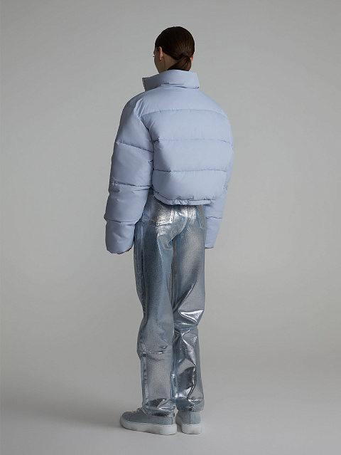 Голубой укороченный пуховик, 6 Голубой укороченный пуховик, 6