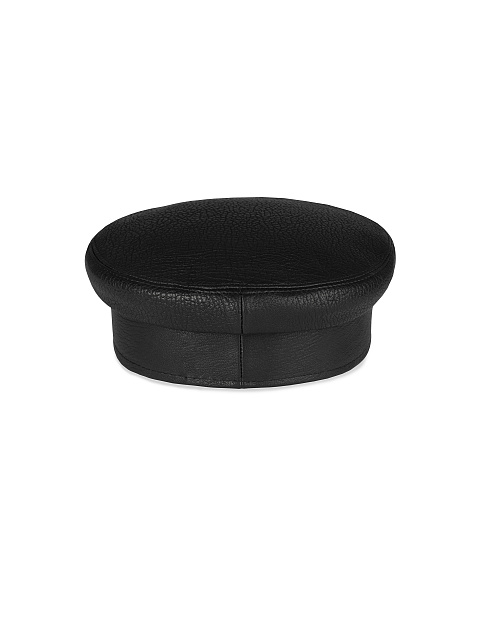 Черная кожаная кепка с вышивкой, 3 Черная кожаная кепка с вышивкой, 3