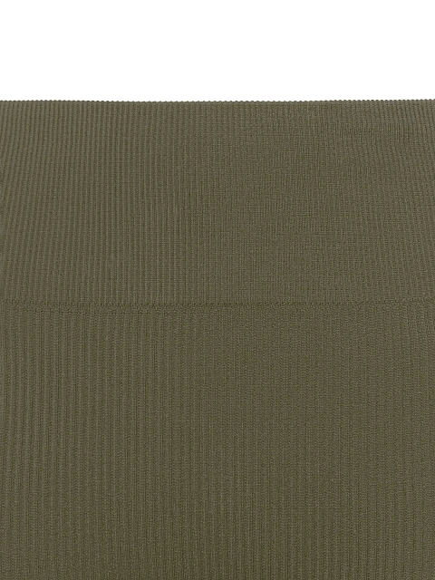 Леггинсы цвета хаки из трикотажа в рубчик, 3