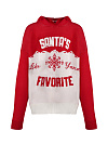 Мужской красно-белый свитер с капюшоном Santa\'s Favorite