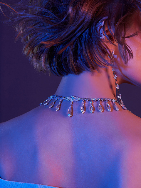 Колье из белого золота с аквамаринами и бриллиантами, 5 Колье из белого золота с аквамаринами и бриллиантами, 5