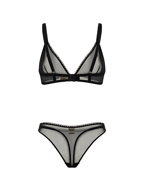 Черный комплект нижнего белья из сетки, 2