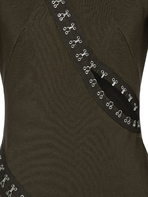 Зеленое платье-миди с разрезами, 4