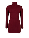 Бордовое трикотажное платье-мини