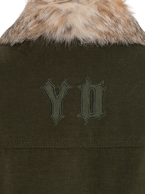 Жилет цвета хаки с мехом рыси, 5