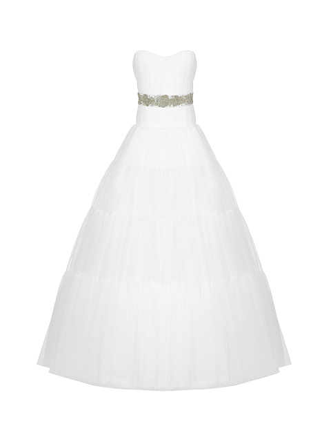 Шелковый пояс ручной работы расшитый стразами и бисером, 3