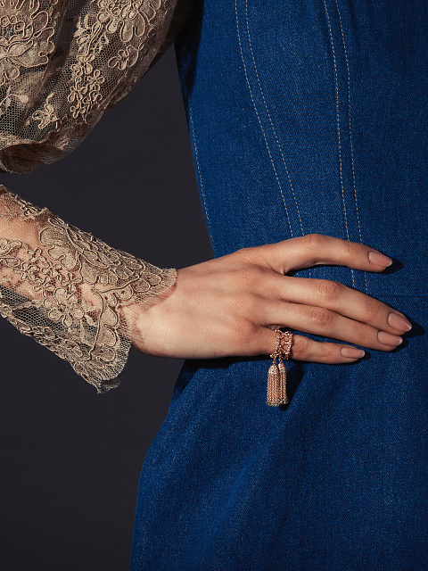 Кольцо-кисть из розового золота с бриллиантами, 3