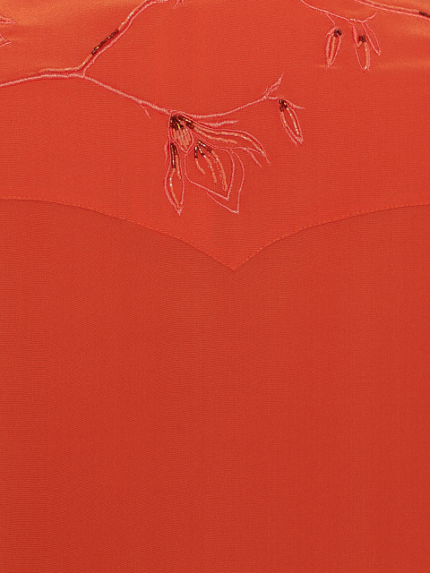 Оранжевая блузка из шелка с вышивкой, 4