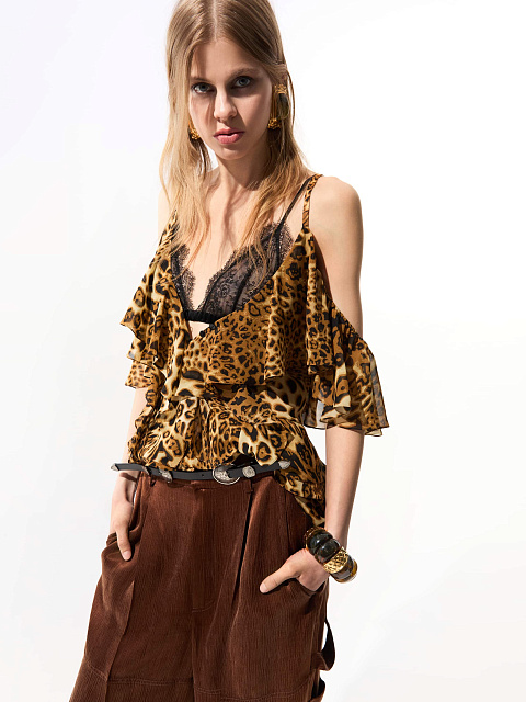 Топ из шифона с принтом, 4