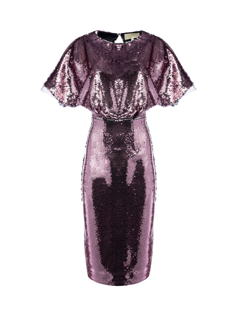 Платье-миди из розовых пайеток, 1