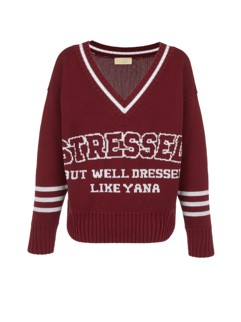 Бордовый свитер Stressed But Well Dressed, 1