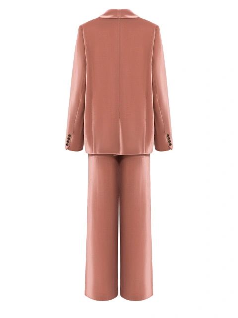 Розовый костюм-двойка из бархата, 2
