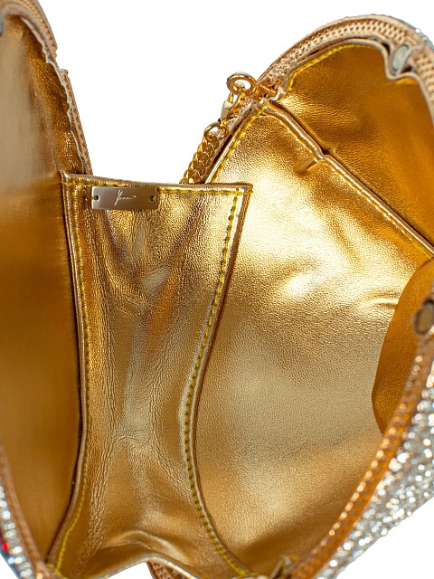 Клатч "Бриллиант" в золотистых стразах, 4