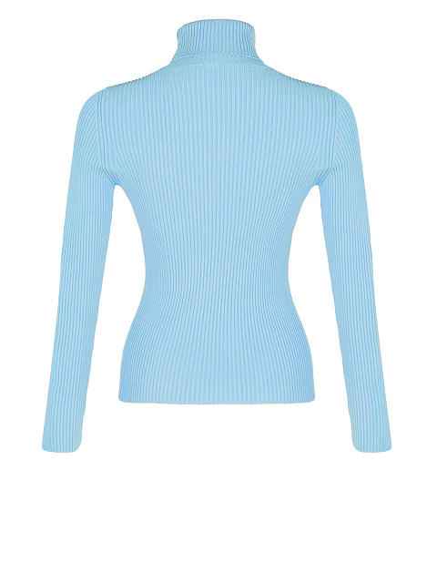 Голубая трикотажная водолазка в рубчик, 2 Голубая трикотажная водолазка в рубчик, 2