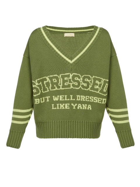 Зеленый свитер Stressed But Well Dressed, 1