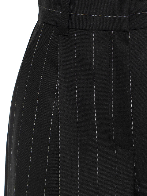 Черные широкие брюки в полоску, 3