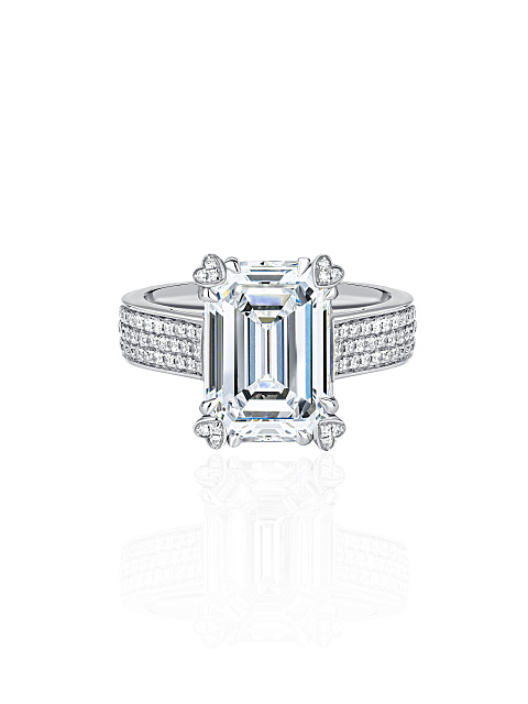 Кольцо из белого золота с бриллиантами огранки «багет», 2