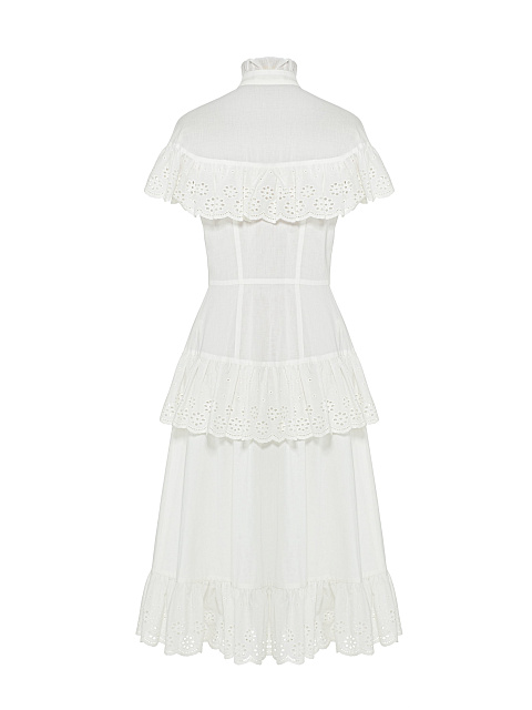 Белое хлопковое платье-миди, 2