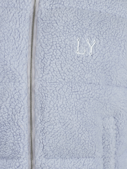 Светло-голубой пуховик из эко-меха, 3