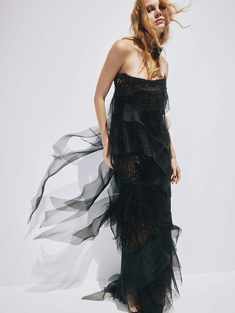 Черное платье-макси с вышивкой, 3 Черное платье-макси с вышивкой, 3