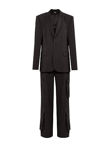 Коричневый костюм-двойка с брюками-карго, 1