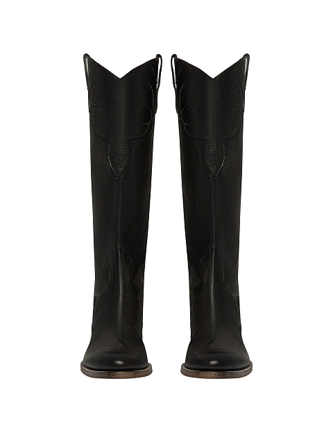 Черные казаки из винтажной кожи, 2