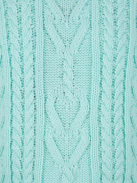 Детский бирюзовый хлопковый свитер с косами, 3