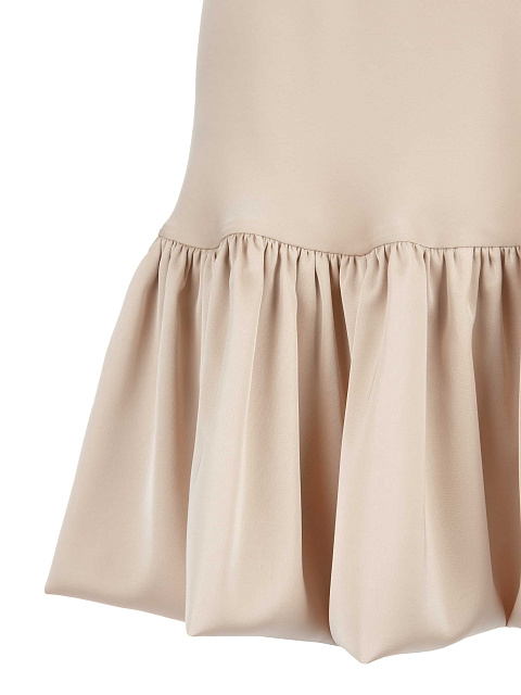 Светло-бежевое платье-комбинация с воланом, 3