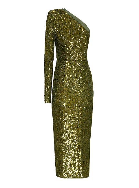 Зеленое платье-миди в пайетках, 2