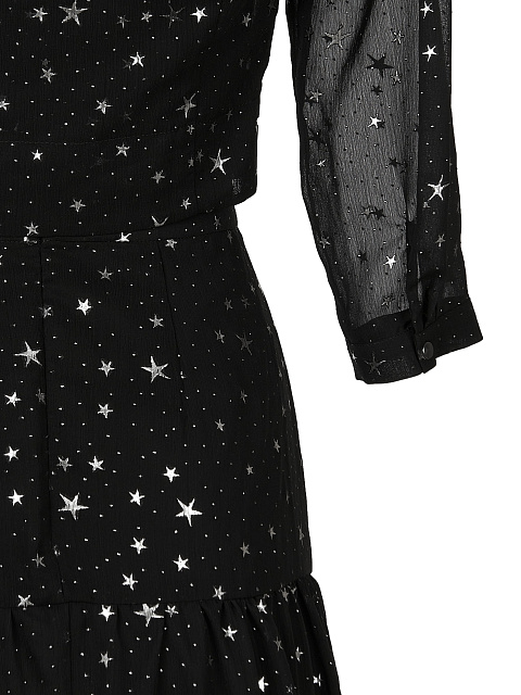 Черный комплект из шифона с серебряными звездами, 5