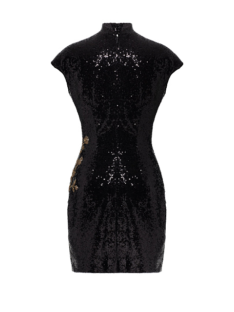 Платье-мини с цветочной вышивкой, 6