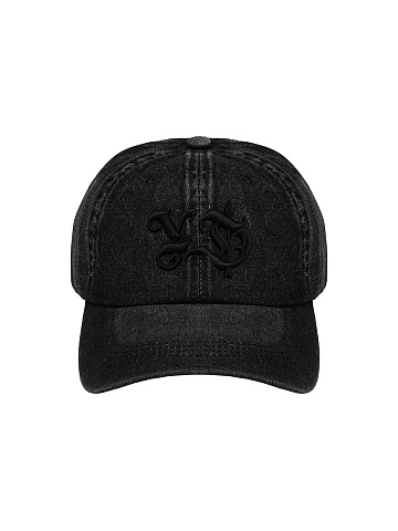 Черная джинсовая кепка с вышивкой, 2