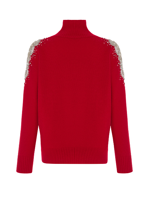 Красный кашемировый свитер с кристаллами, 2 Красный кашемировый свитер с кристаллами, 2