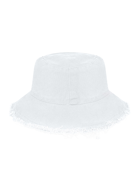 Белая хлопковая панама с вышивкой и бахромой, 2