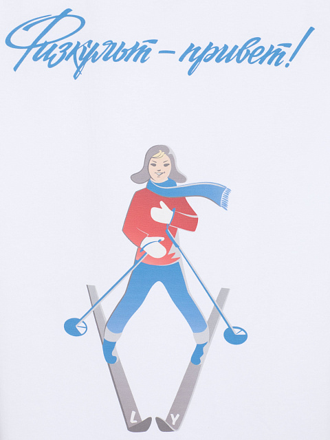 Белая оверсайз-футболка с принтом , 6 Белая оверсайз-футболка с принтом , 6