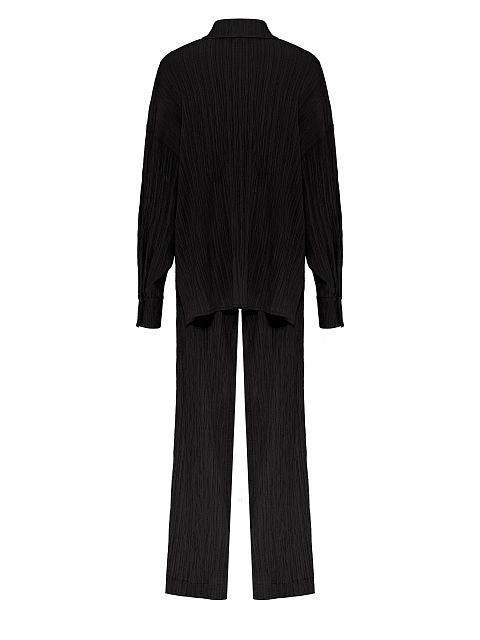 Черный комплект из рубашки и брюк, 2