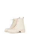 Бежевые кожаные ботинки на шнуровке Бежевые кожаные ботинки на шнуровке