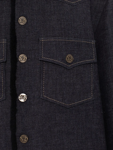 Синяя куртка из денима с подкладом из овчины, 3 Синяя куртка из денима с подкладом из овчины, 3