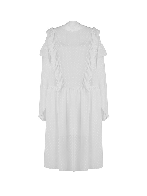 Белое платье из шифона с рюшами, 2