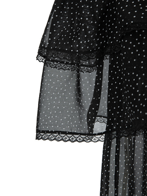 Черный шифоновый топ с открытыми плечами, 3