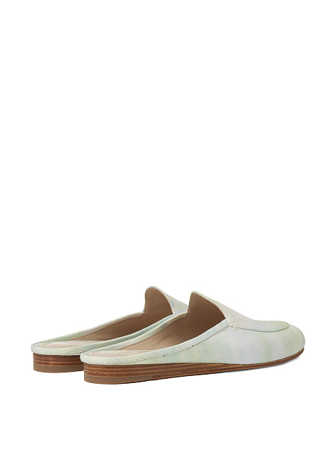 Зеленые мюли из вареного денима, 3