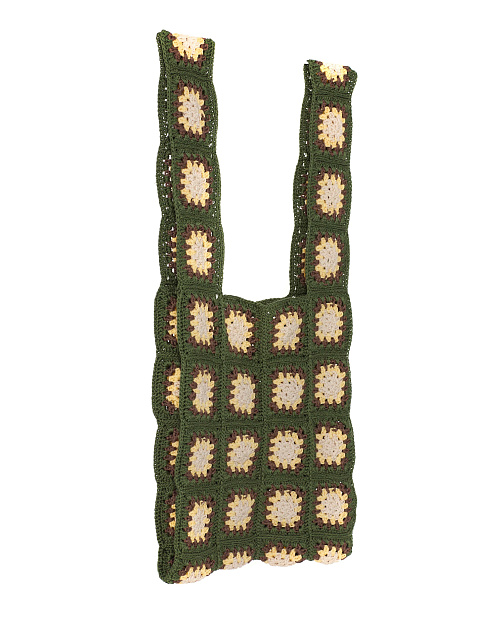 Темно-зеленая вязаная сумка-шоппер, 2