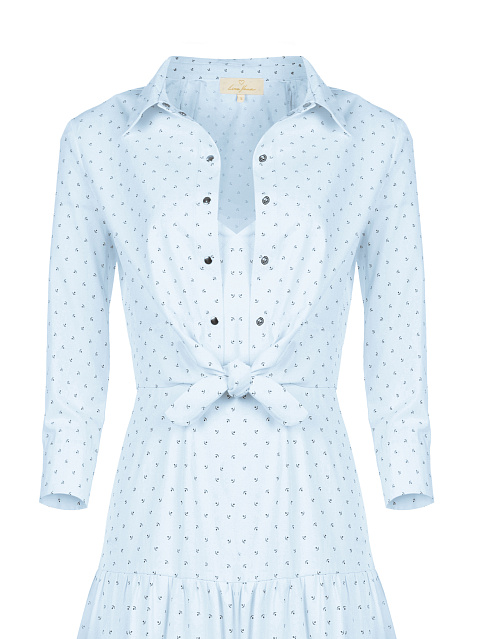 Голубой хлопковый костюм из платья и рубашки, 3 Голубой хлопковый костюм из платья и рубашки, 3